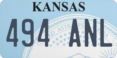 KS license plate 494ANL