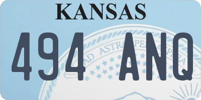 KS license plate 494ANQ