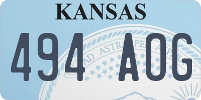 KS license plate 494AOG