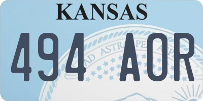 KS license plate 494AOR