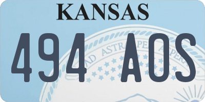 KS license plate 494AOS