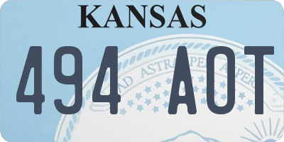 KS license plate 494AOT