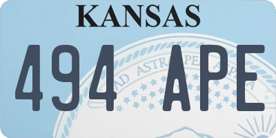 KS license plate 494APE