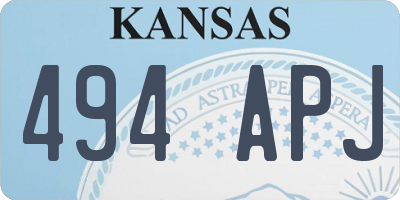 KS license plate 494APJ