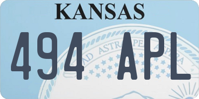 KS license plate 494APL