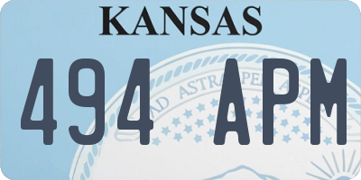 KS license plate 494APM
