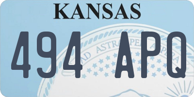 KS license plate 494APQ