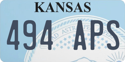 KS license plate 494APS