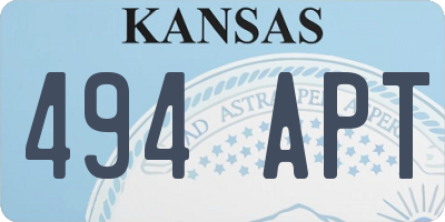 KS license plate 494APT