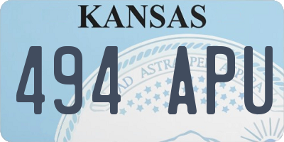 KS license plate 494APU