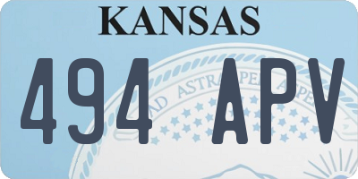KS license plate 494APV