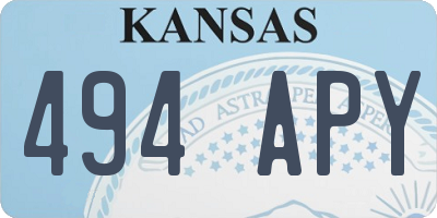 KS license plate 494APY