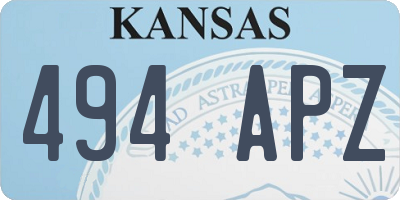 KS license plate 494APZ