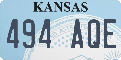 KS license plate 494AQE