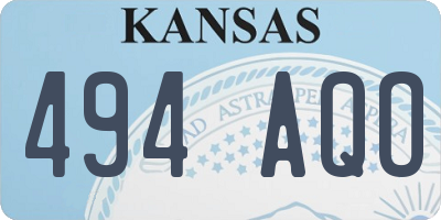 KS license plate 494AQO