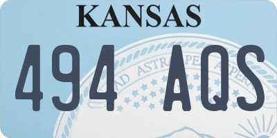 KS license plate 494AQS