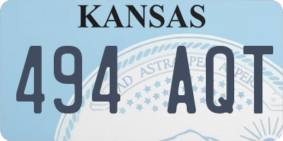 KS license plate 494AQT