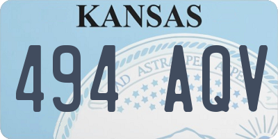KS license plate 494AQV