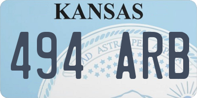 KS license plate 494ARB