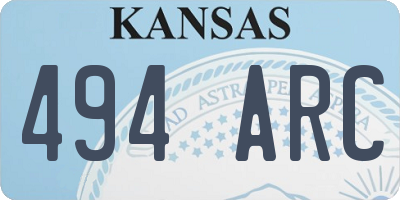 KS license plate 494ARC