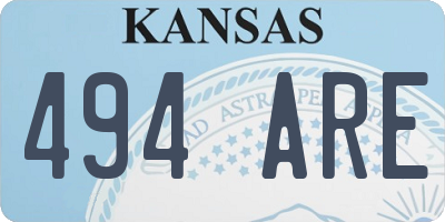 KS license plate 494ARE