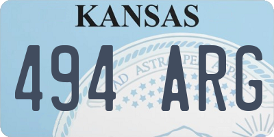 KS license plate 494ARG