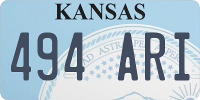 KS license plate 494ARI