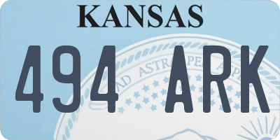 KS license plate 494ARK