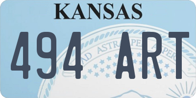 KS license plate 494ART