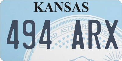 KS license plate 494ARX