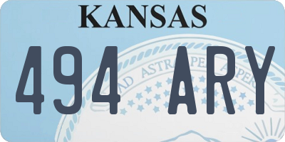 KS license plate 494ARY