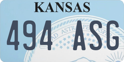 KS license plate 494ASG