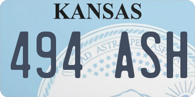 KS license plate 494ASH