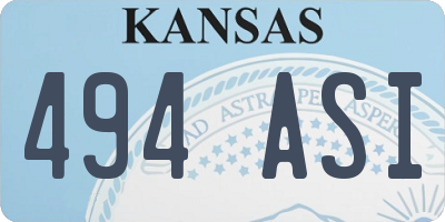 KS license plate 494ASI