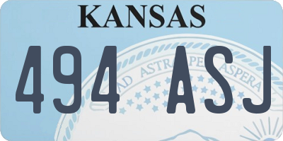 KS license plate 494ASJ