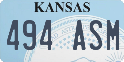 KS license plate 494ASM