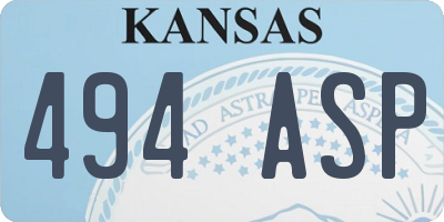 KS license plate 494ASP