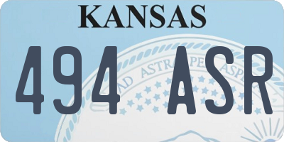 KS license plate 494ASR