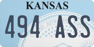 KS license plate 494ASS