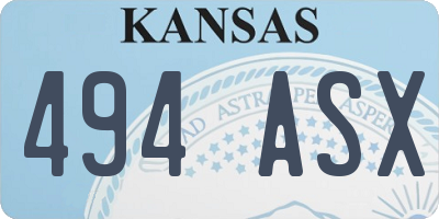 KS license plate 494ASX