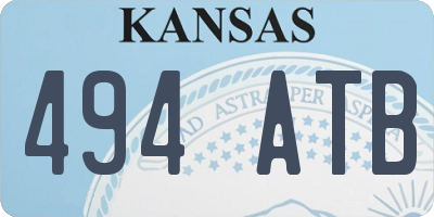 KS license plate 494ATB