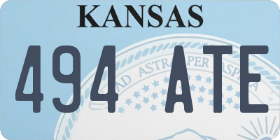 KS license plate 494ATE