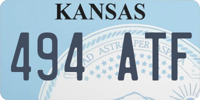 KS license plate 494ATF