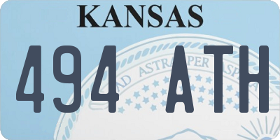 KS license plate 494ATH