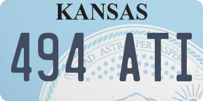 KS license plate 494ATI