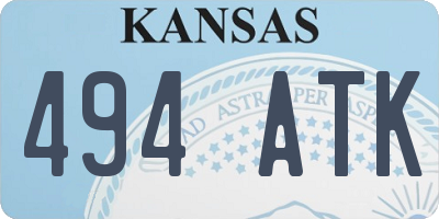 KS license plate 494ATK