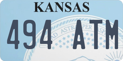 KS license plate 494ATM