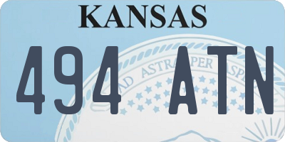 KS license plate 494ATN