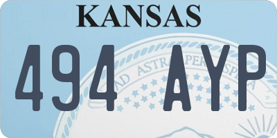 KS license plate 494AYP