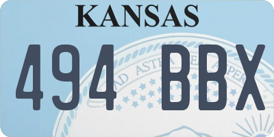KS license plate 494BBX